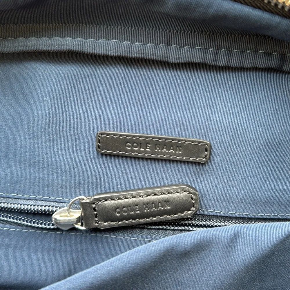 Cole Haan Black Leather Trim Messenger Bag